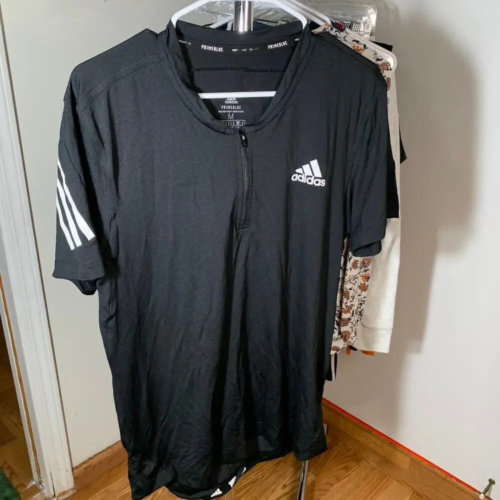 Adidas Primeblue Men's Black Short Sleeve Shrits Size M